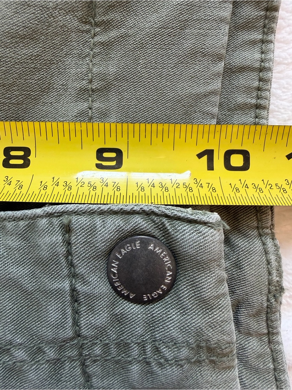 American Eagle Olive Green Super High Ruse Baggy Wide-Leg Cargo Pants - Picture 11 of 12